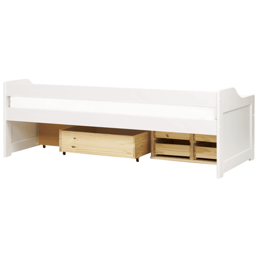 Cama de dia com arrumação Pinho ROYVILLE 90 x 200 cm Branco