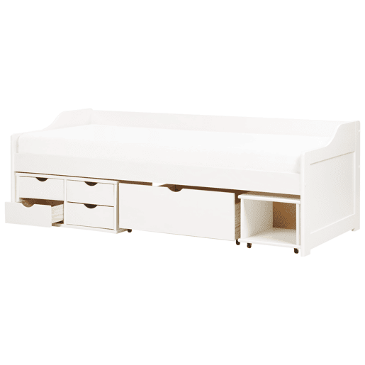 Cama de dia com arrumação Pinho ROYVILLE 90 x 200 cm Branco