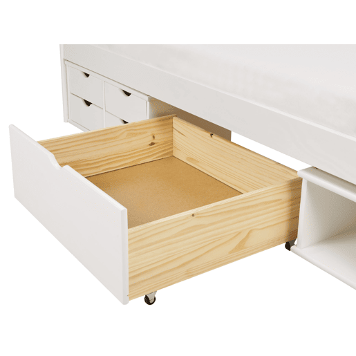 Cama de dia com arrumação Pinho ROYVILLE 90 x 200 cm Branco