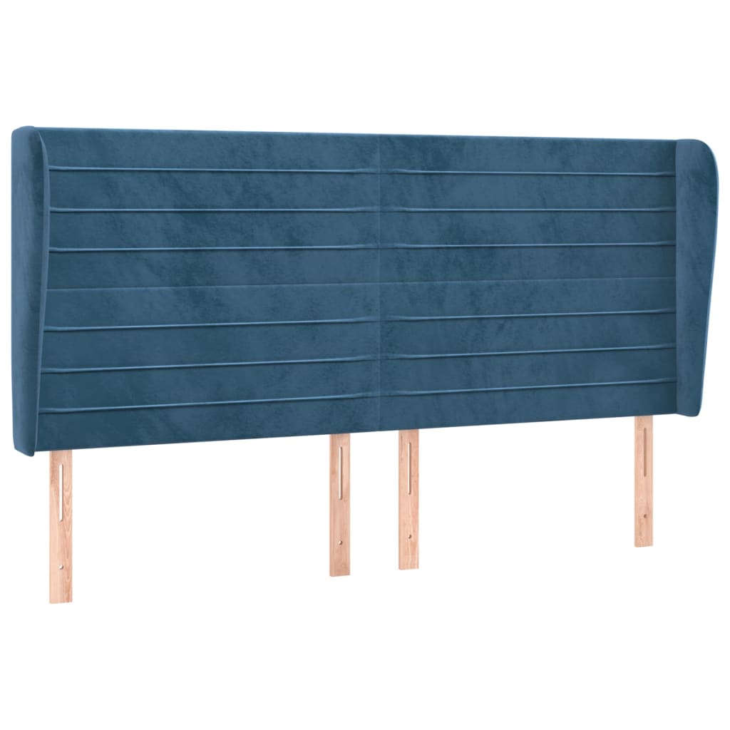 Vidaxl cabecero con orejas de terciopelo azul oscuro 183x23x118/128 cm