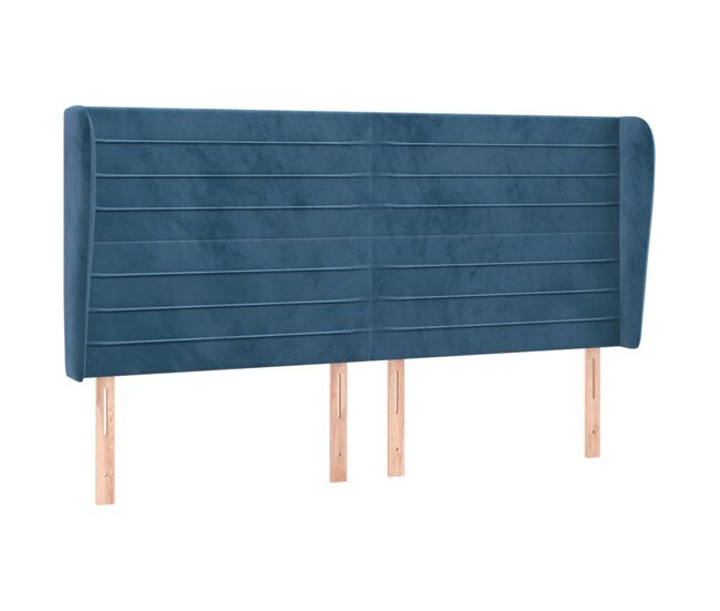 Vidaxl cabecero con orejas de terciopelo azul oscuro 183x23x118/128 cm