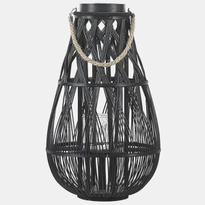 Lanterna TONGA Madeira de bambu 56 cm Preto
