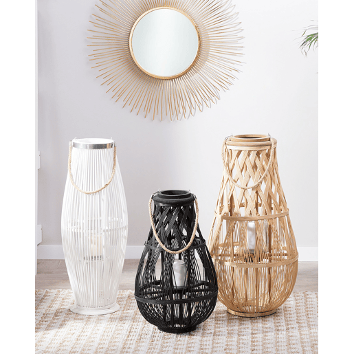 Lanterna TONGA Madeira de bambu 56 cm Preto
