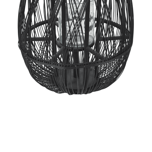 Lanterna TONGA Madeira de bambu 56 cm Preto