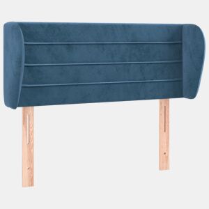 vidaXL Cabeceira de cama c abas veludo 83x23x7888cm azul-escuro