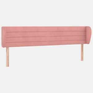 vidaXL Cabeceira de cama c abas veludo 183x23x7888 cm rosa