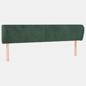 vidaXL Cabeceira de cama c abas veludo 183x23x7888cm verde-escuro