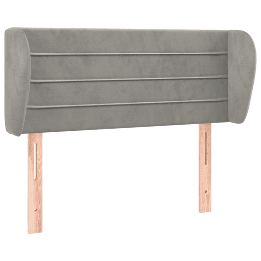 vidaXL Cabeceira de cama c abas veludo 103x23x7888 cm cinzento-claro vidaXL Cabeceira de cama c abas veludo 103x23x7888 cm cinzento-claro
