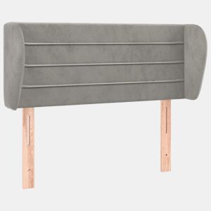 vidaXL Cabeceira de cama c abas veludo 103x23x7888 cm cinzento-claro