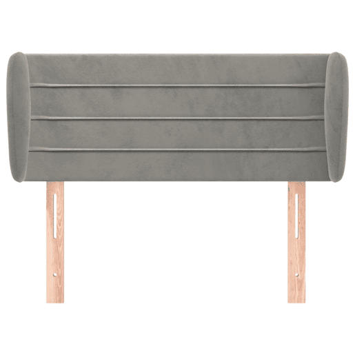 vidaXL Cabeceira de cama c abas veludo 103x23x7888 cm cinzento-claro vidaXL Cabeceira de cama c abas veludo 103x23x7888 cm cinzento-claro