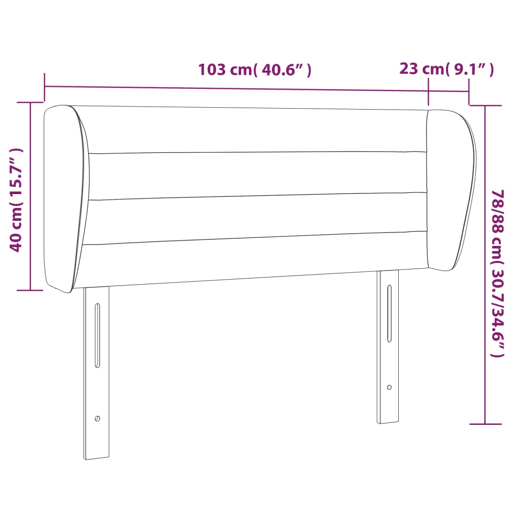 vidaXL Cabeceira de cama c abas veludo 103x23x7888 cm cinzento-claro vidaXL Cabeceira de cama c abas veludo 103x23x7888 cm cinzento-claro