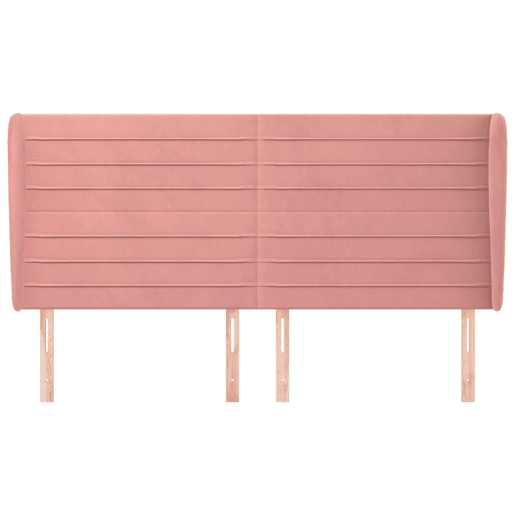 vidaXL Cabeceira cama c abas veludo 203x23x118128 cm rosa vidaXL Cabeceira cama c abas veludo 203x23x118128 cm rosa
