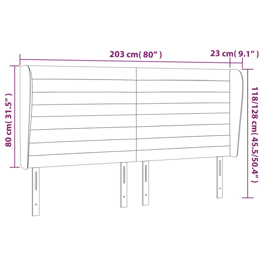 vidaXL Cabeceira cama c abas veludo 203x23x118128 cm rosa vidaXL Cabeceira cama c abas veludo 203x23x118128 cm rosa