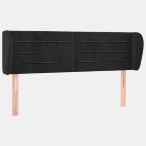 vidaXL Cabeceira de cama c abas veludo 147x23x7888 cm preto