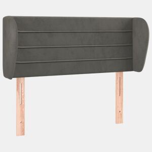 vidaXL Cabeceira de cama c abas veludo 93x23x7888 cm cinzento-escuro