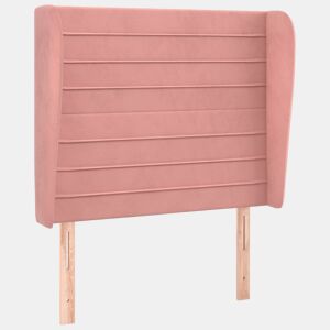 vidaXL Cabeceira de cama c abas veludo 83x23x118128 cm rosa
