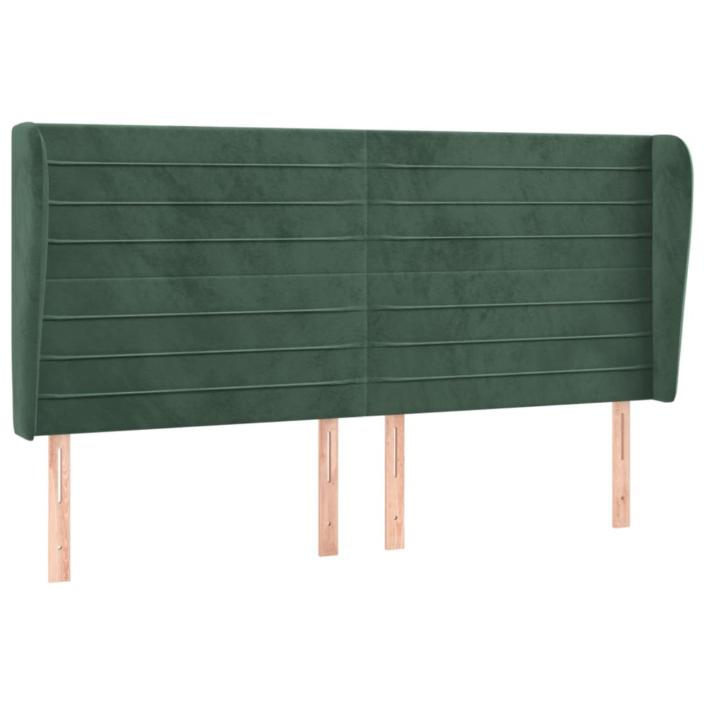 Vidaxl cabecero con orejas de terciopelo verde oscuro 183x23x118/128cm