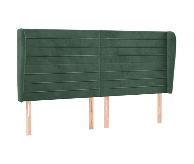 Vidaxl cabecero con orejas de terciopelo verde oscuro 183x23x118/128cm