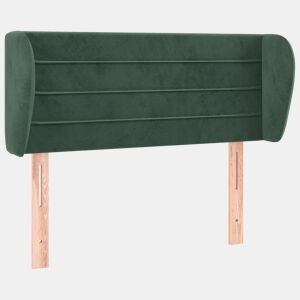 vidaXL Cabeceira de cama c abas veludo 93x23x7888 cm verde-escuro