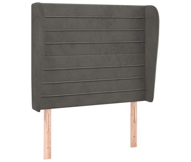 Vidaxl cabecero con orejas de terciopelo gris oscuro 93x23x118/128 cm