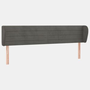 vidaXL Cabeceira de cama c abas veludo 163x23x7888cm cinzento-escuro