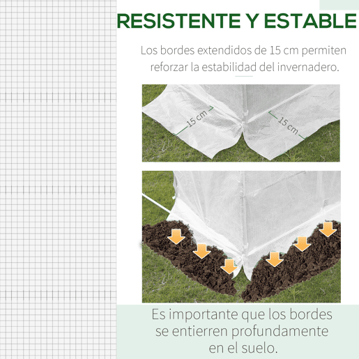 Outsunny Cobertura de Estufa de Túnel 6x3x2m Cobertura de Substituição de Estufa Polietileno com 12 Janelas e Portas Enroláveis Proteção de Plantas para Jardim Verde