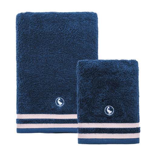 Conjunto de 2 toalhas 50x90cm e 2 toalhas 70x140cm Algodão 500GSM Azul Marinho El Ganso