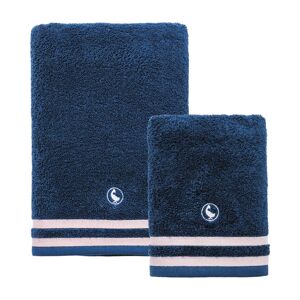 Conjunto de 2 toalhas 50x90cm e 2 toalhas 70x140cm Algodão 500GSM Azul Marinho El Ganso