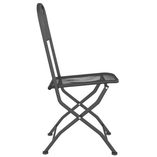 vidaXL Cadeiras jardim dobráveis 4 pcs malha metal expandido antracite