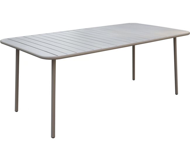 Mesa de jardín metálica bilbao - 180 x 90 x 71 cm - topo