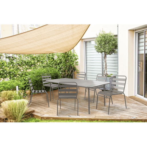 Mesa de jardim em metal Bilbau - 180 x 90 x 71 cm - Taupe