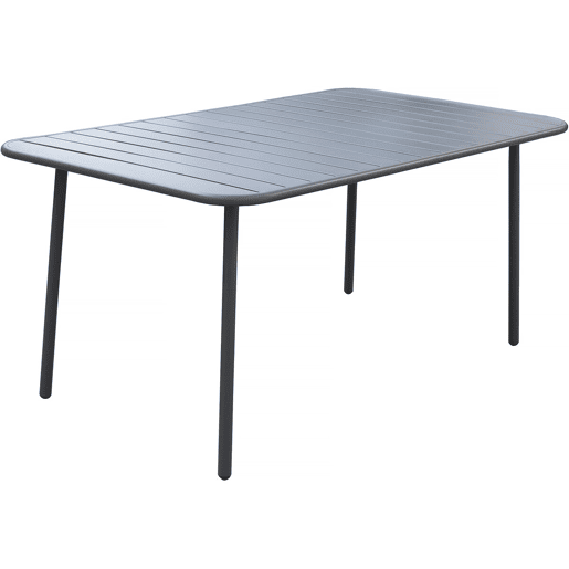 Mesa de jardim em metal Bilbau - 150 x 90 x 71 cm - Cinza