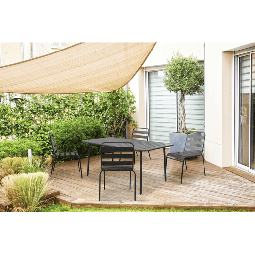 Mesa de jardim em metal Bilbau - 150 x 90 x 71 cm - Cinza