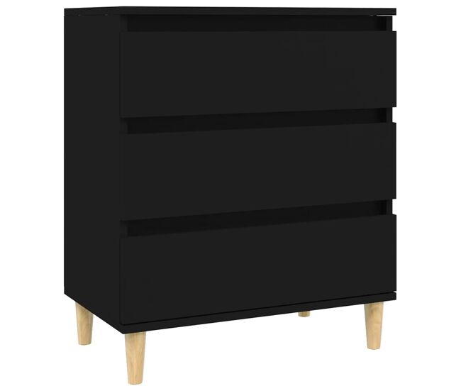 Vidaxl aparador de madera contrachapada negro 60x35x70 cm