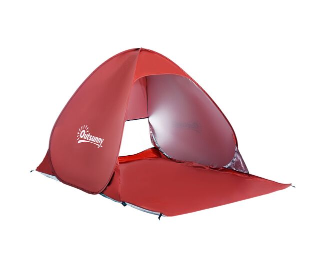 Outsunny tienda de playa para 2-3 personas pop-up instantánea y portátil con ventanas tipo refugio tienda de campaña para playa picnic camping con