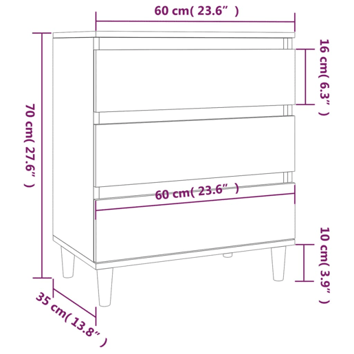 vidaXL Aparador 60x35x70 cm derivados de madeira cinzento sonoma