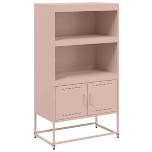 vidaXL Aparador alto 68,5x38,5x123,5 cm aço rosa