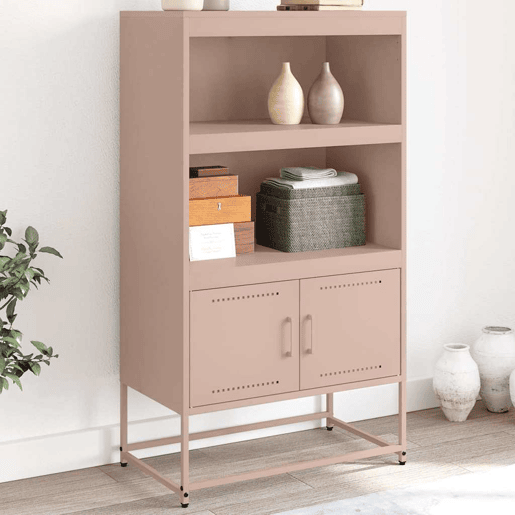 vidaXL Aparador alto 68,5x38,5x123,5 cm aço rosa