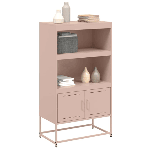 vidaXL Aparador alto 68,5x38,5x123,5 cm aço rosa