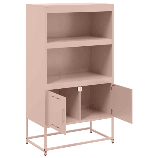 vidaXL Aparador alto 68,5x38,5x123,5 cm aço rosa