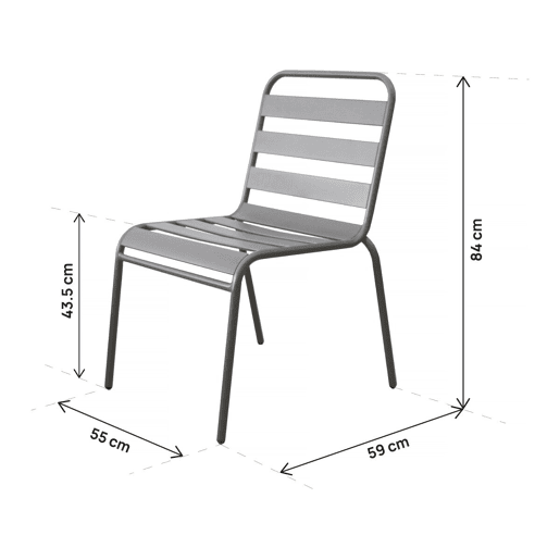 Conjunto de jantar de jardim em metal Bilbau - 8 lugares - Taupe