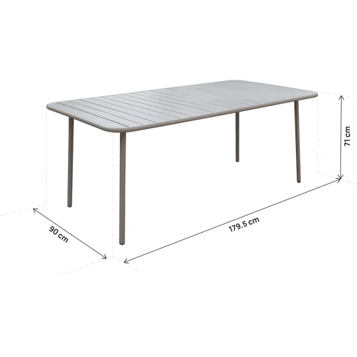 Conjunto de jantar de jardim em metal Bilbau - 8 lugares - Taupe
