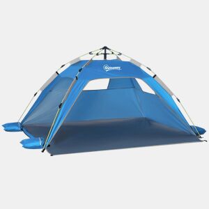 Outsunny Tenda de Praia Dobrável Tenda de Praia Pop-up para 1-2 Pessoas com 2 Portas 2 Janelas e Bolsa de Transporte para Parque Campismo 220x173x120 cm Azul