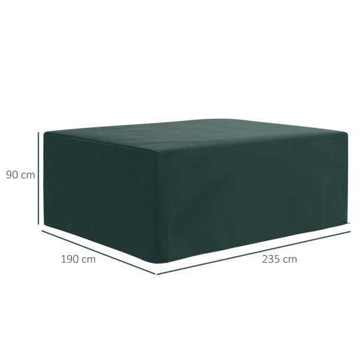 Outsunny Capa Protetora para Móveis Retangular Cobertura de Móveis para Jardim Impermeável Anti-UV Antipó para Terraço Varanda 235x190x90 cm Verde