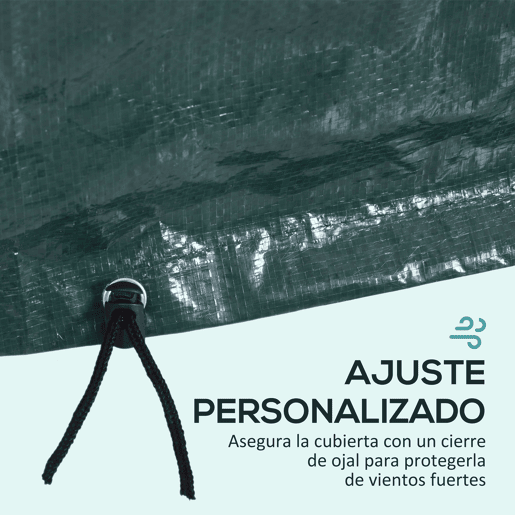Outsunny Capa Protetora para Móveis Retangular Cobertura de Móveis para Jardim Impermeável Anti-UV Antipó para Terraço Varanda 235x190x90 cm Verde