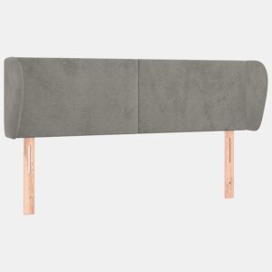 vidaXL Cabeceira de cama c abas veludo 147x23x7888 cm cinzento-claro
