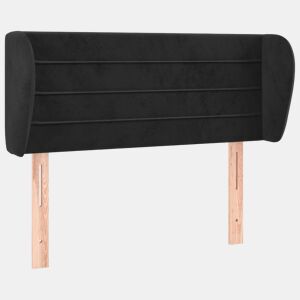 vidaXL Cabeceira de cama c abas veludo 83x23x7888 cm preto