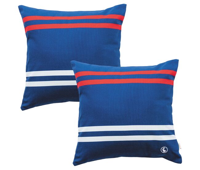 Set de 2 cojines 40x40cm 100% algodón 300gsm color azul marino el ganso