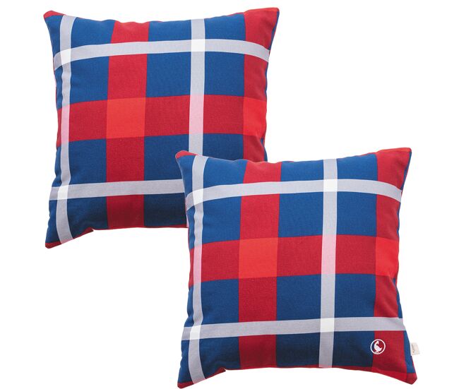 Set de 2 cojines 40x40cm 100% algodón 300gsm cuadros tartan el ganso
