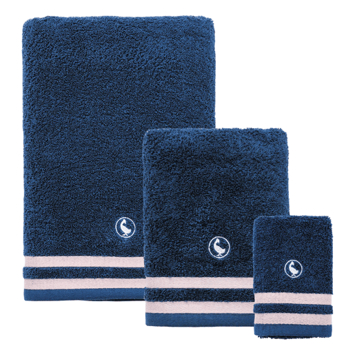 Conjunto de 3 toalhas de banho 30x50, 50x90, 70x140 cm Algodão 500GSM Azul Marinho El Ganso